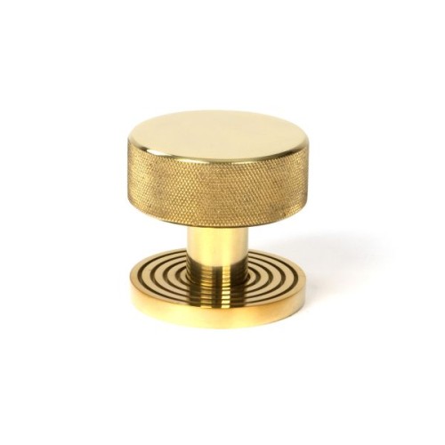 BROMPTON KNURLED MORTICE / RIM DOOR KNOBS - (4 ROSE OPTIONS)